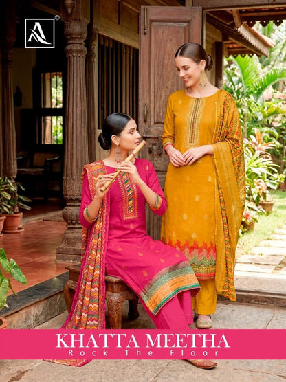 Khatta Meetha Alok Pure Zam Pant Style Suits Exporter