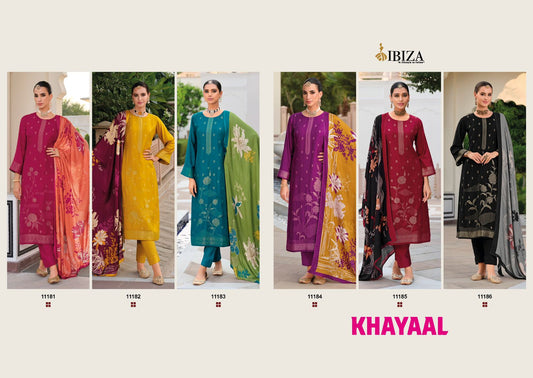 Khayaal Ibiza Pure Viscose Pashmina Suits Supplier Gujarat