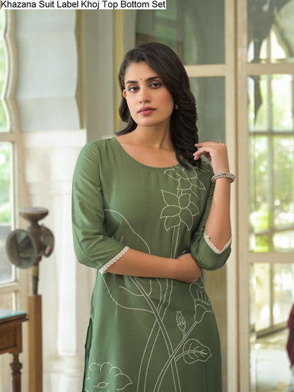 Khazana Suit Label Khoj Chinnon Top Bottom Set Manufacturer