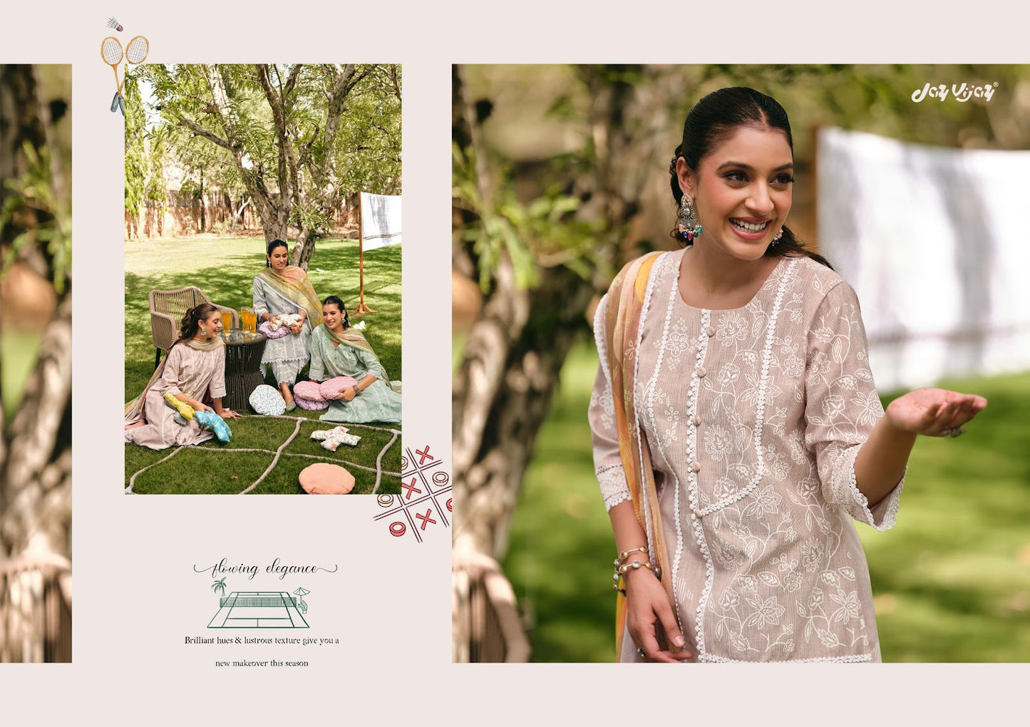 Khel Kud Jay Vijay Cotton Pant Style Suits Supplier Ahmedabad