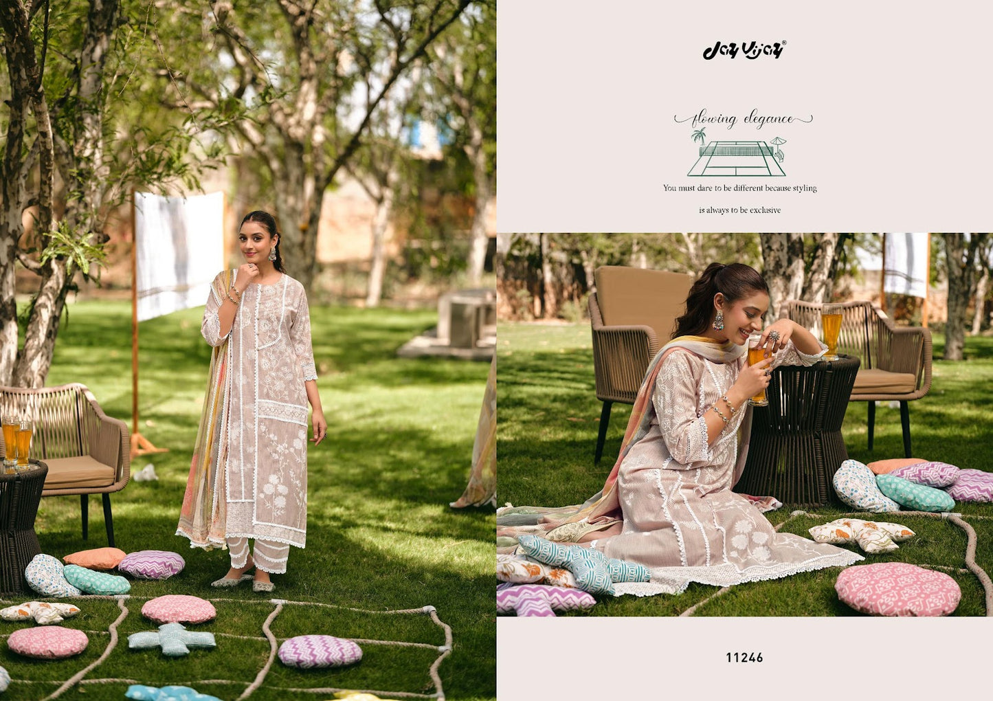 Khel Kud Jay Vijay Cotton Pant Style Suits Supplier Ahmedabad