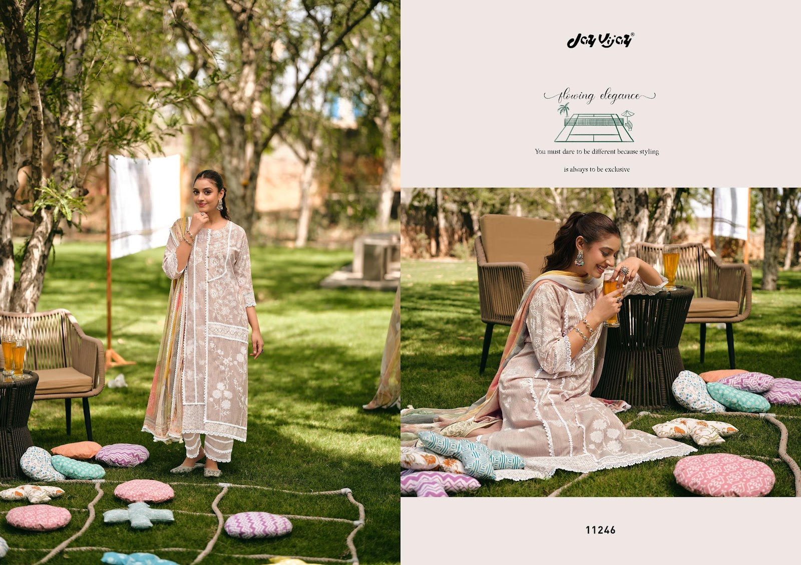 Khel Kud Jay Vijay Cotton Pant Style Suits Supplier Ahmedabad