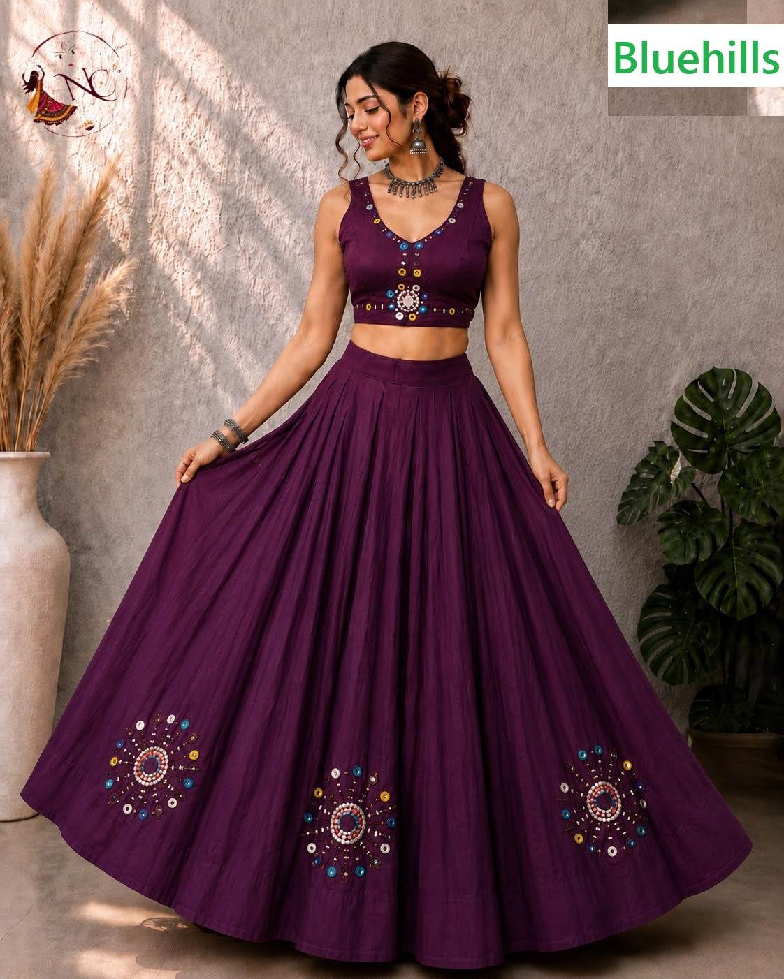 Khelaiya Bluehills Roman Silk Chaniya Choli Wholesale Price