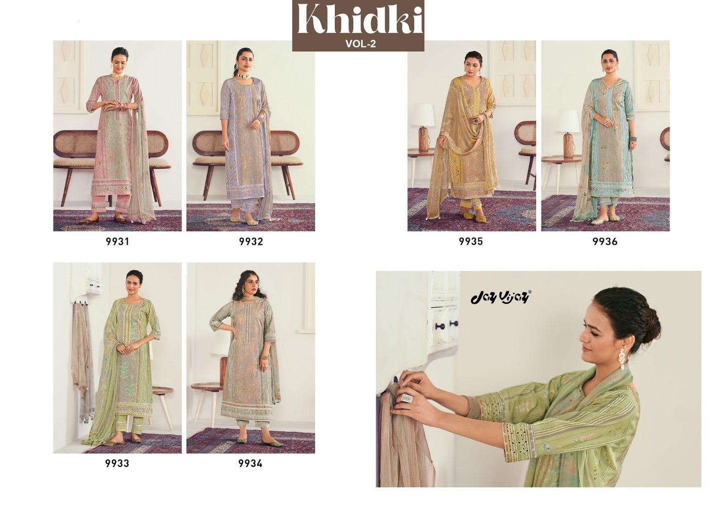 Khidki Vol 2 Jay Vijay Pure Cotton Pant Style Suits Exporter India