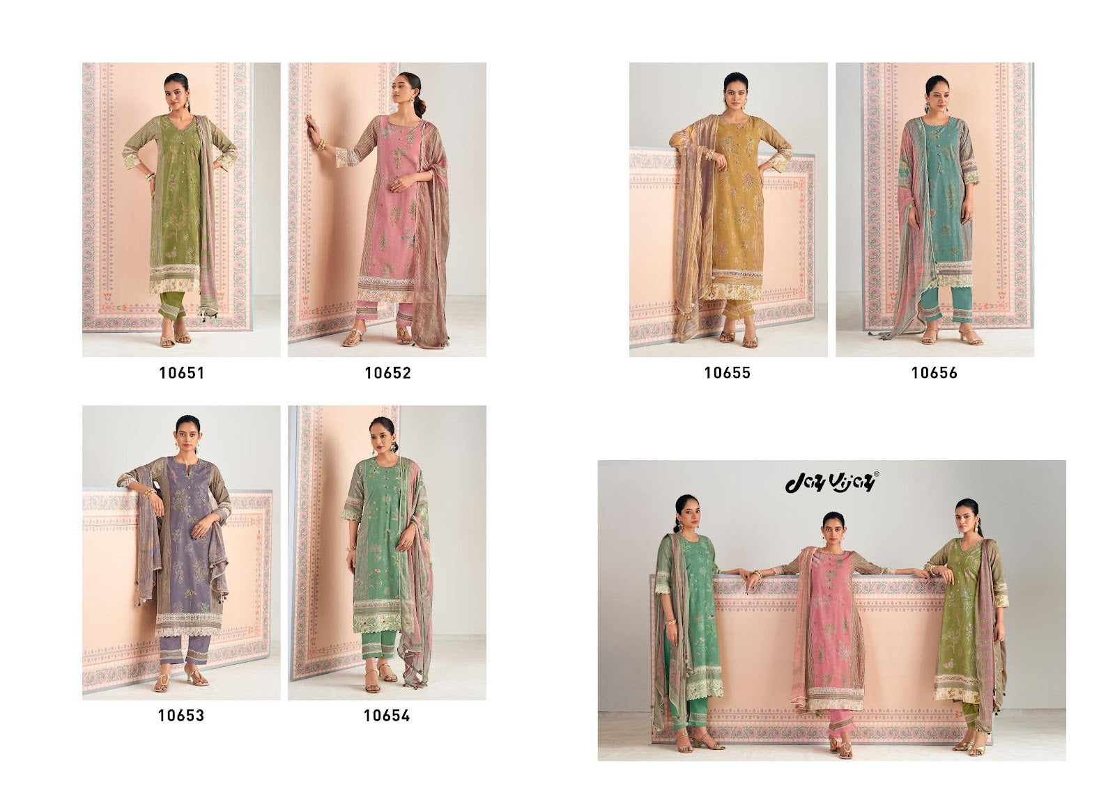 Khidki Vol 4 Jay Vijay Pure Cotton Pant Style Suits Supplier Ahmedabad