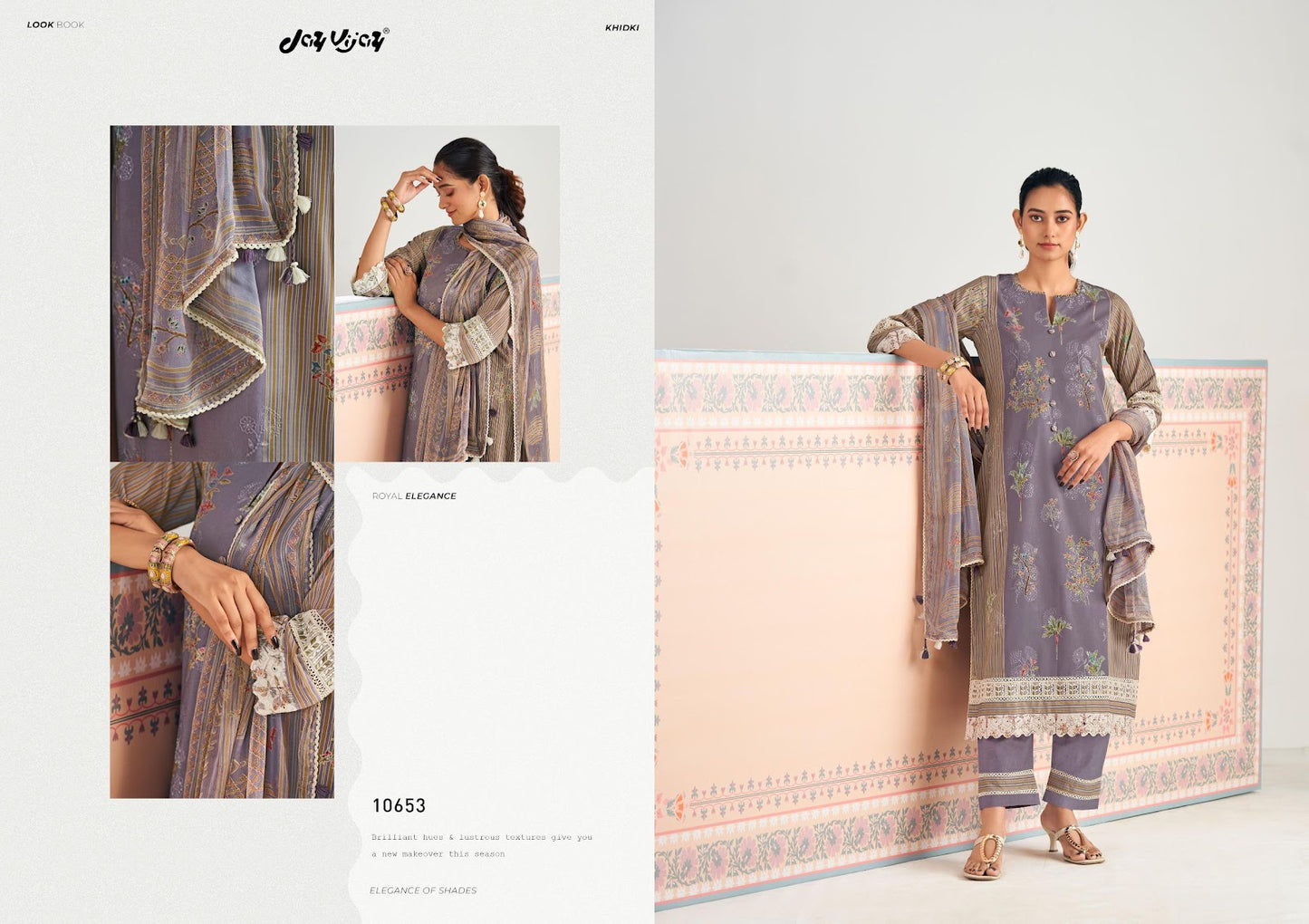 Khidki Vol 4 Jay Vijay Pure Cotton Pant Style Suits Supplier Ahmedabad