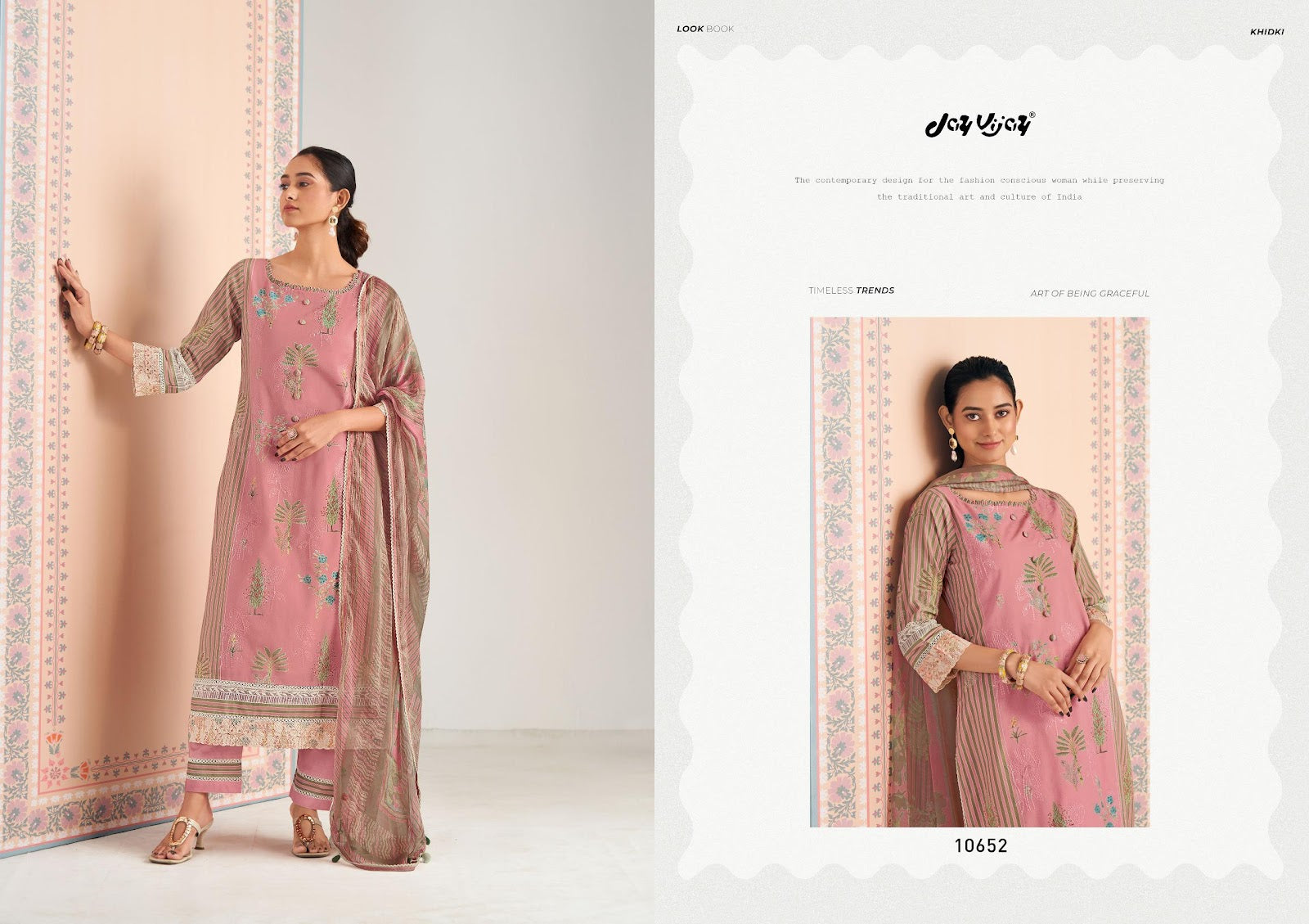 Khidki Vol 4 Jay Vijay Pure Cotton Pant Style Suits Supplier Ahmedabad
