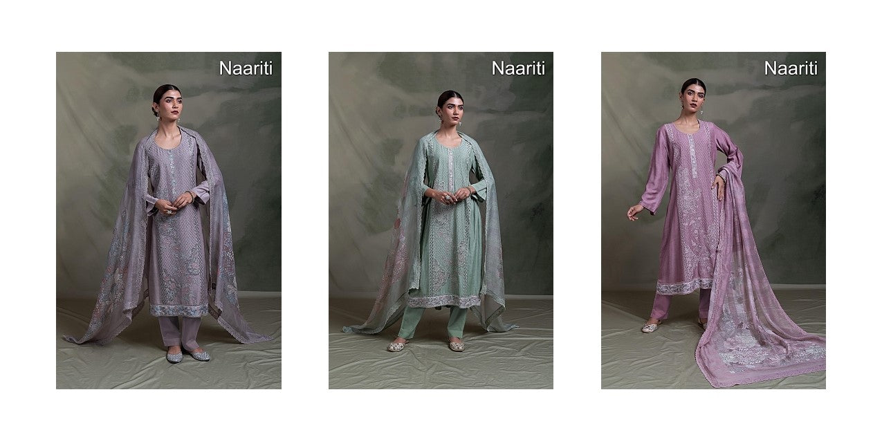 Khinka Naariti Cotton Silk Pant Style Suits Supplier