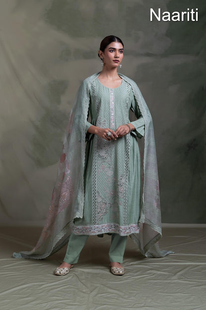 Khinka Naariti Cotton Silk Pant Style Suits Supplier