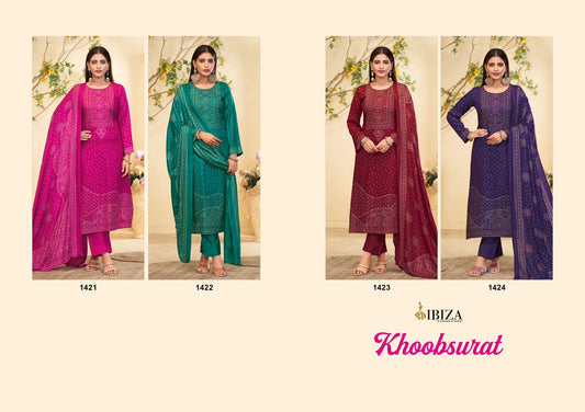 Khoobsurat Ibiza Pure Viscose Pashmina Suits Manufacturer Ahmedabad