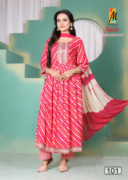 Khoobsurat Master Rayon Foil Readymade Pant Style Suits Wholesale Rate