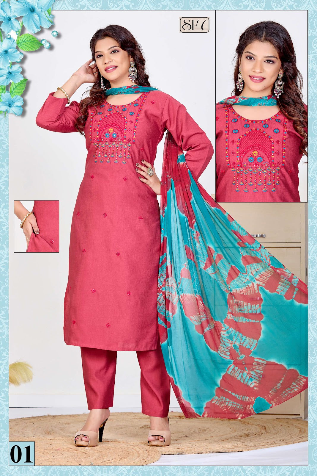 Khusboo Sf7 Vetican Readymade Pant Style Suits Exporter