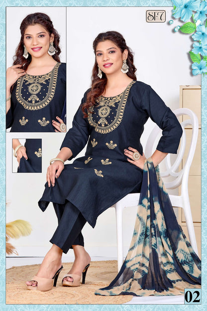 Khusboo Sf7 Vetican Readymade Pant Style Suits Exporter