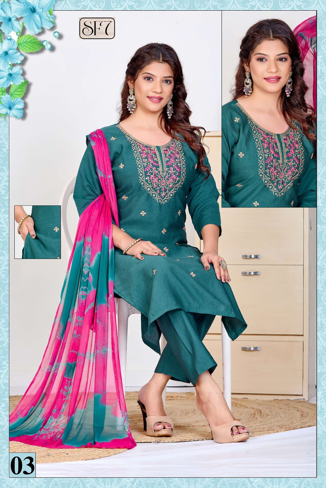 Khusboo Sf7 Vetican Readymade Pant Style Suits Exporter