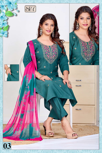 Khusboo Sf7 Vetican Readymade Pant Style Suits Exporter