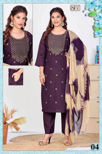 Khusboo Sf7 Vetican Readymade Pant Style Suits Exporter