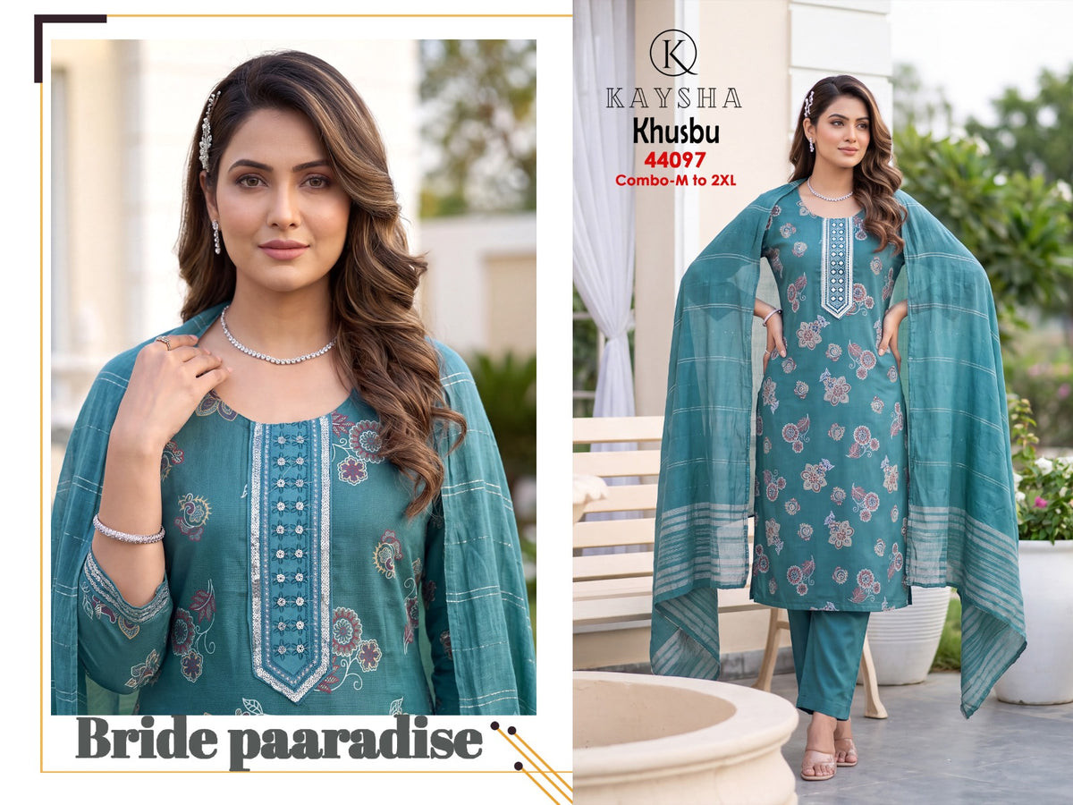 Khusbu Kysa Vertican Readymade Pant Style Suits Exporter Ahmedabad