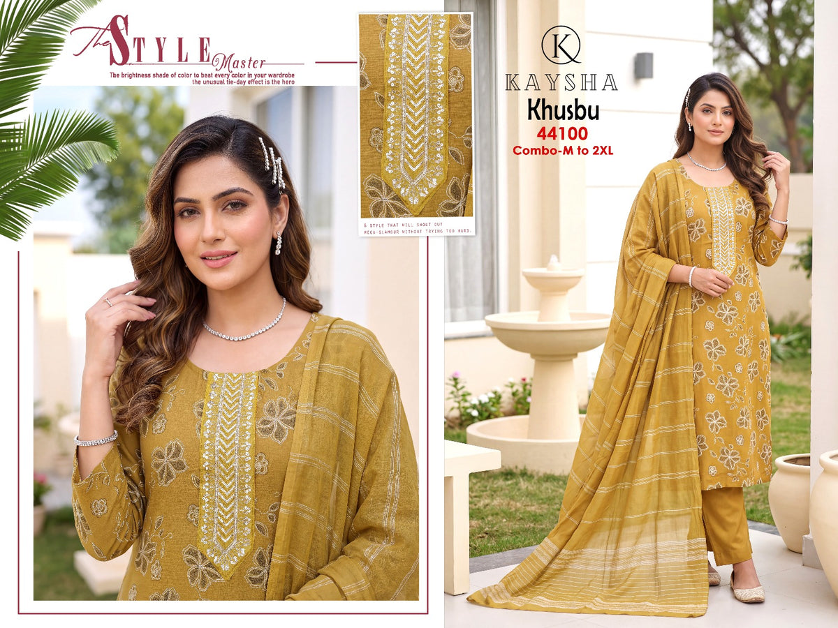 Khusbu Kysa Vertican Readymade Pant Style Suits Exporter Ahmedabad
