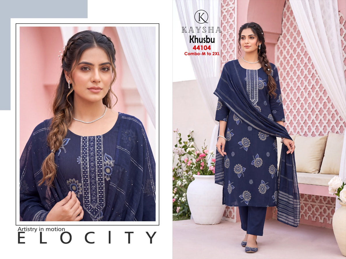 Khusbu Kysa Vertican Readymade Pant Style Suits Exporter Ahmedabad