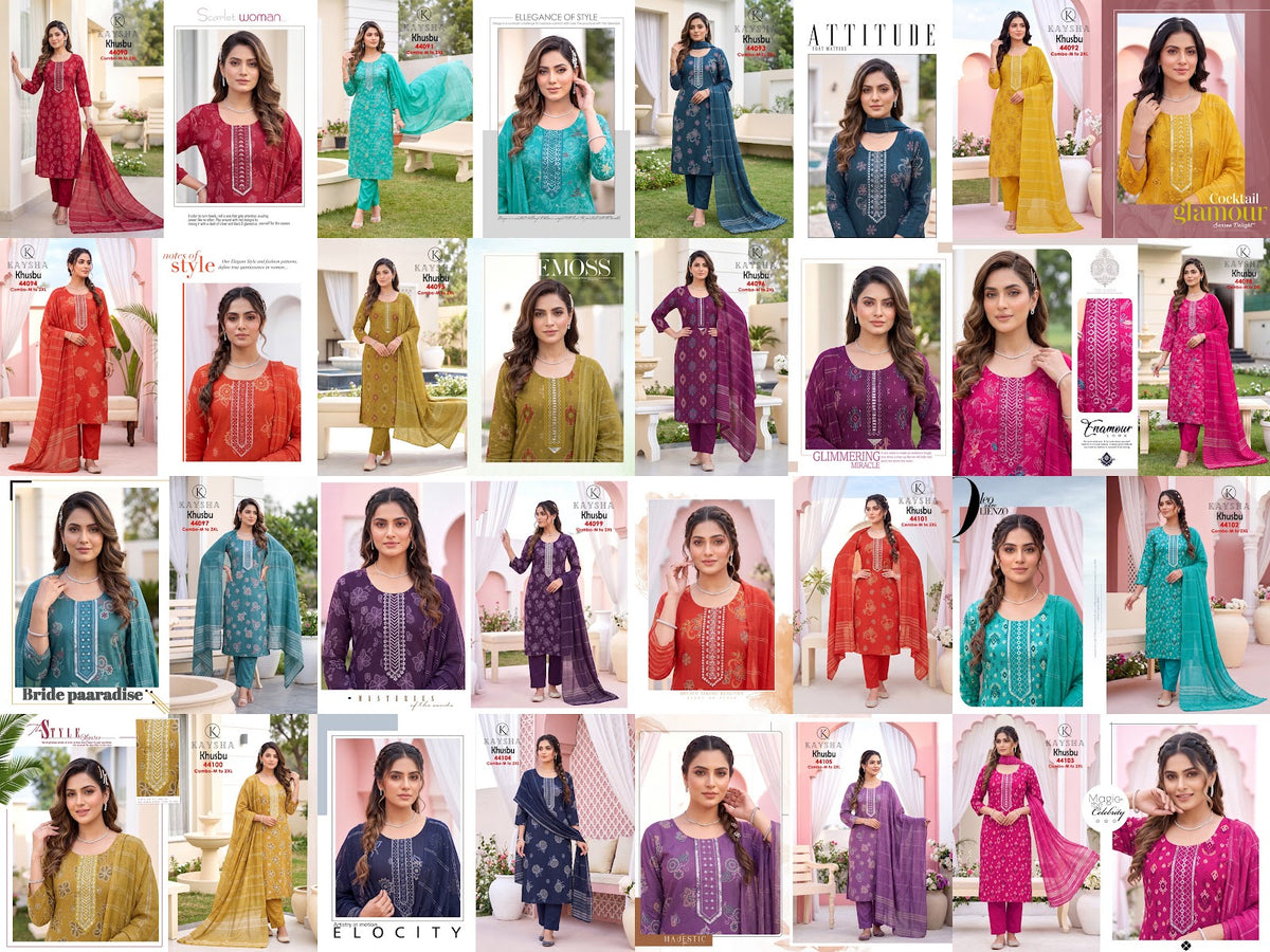 Khusbu Kysa Vertican Readymade Pant Style Suits Exporter Ahmedabad
