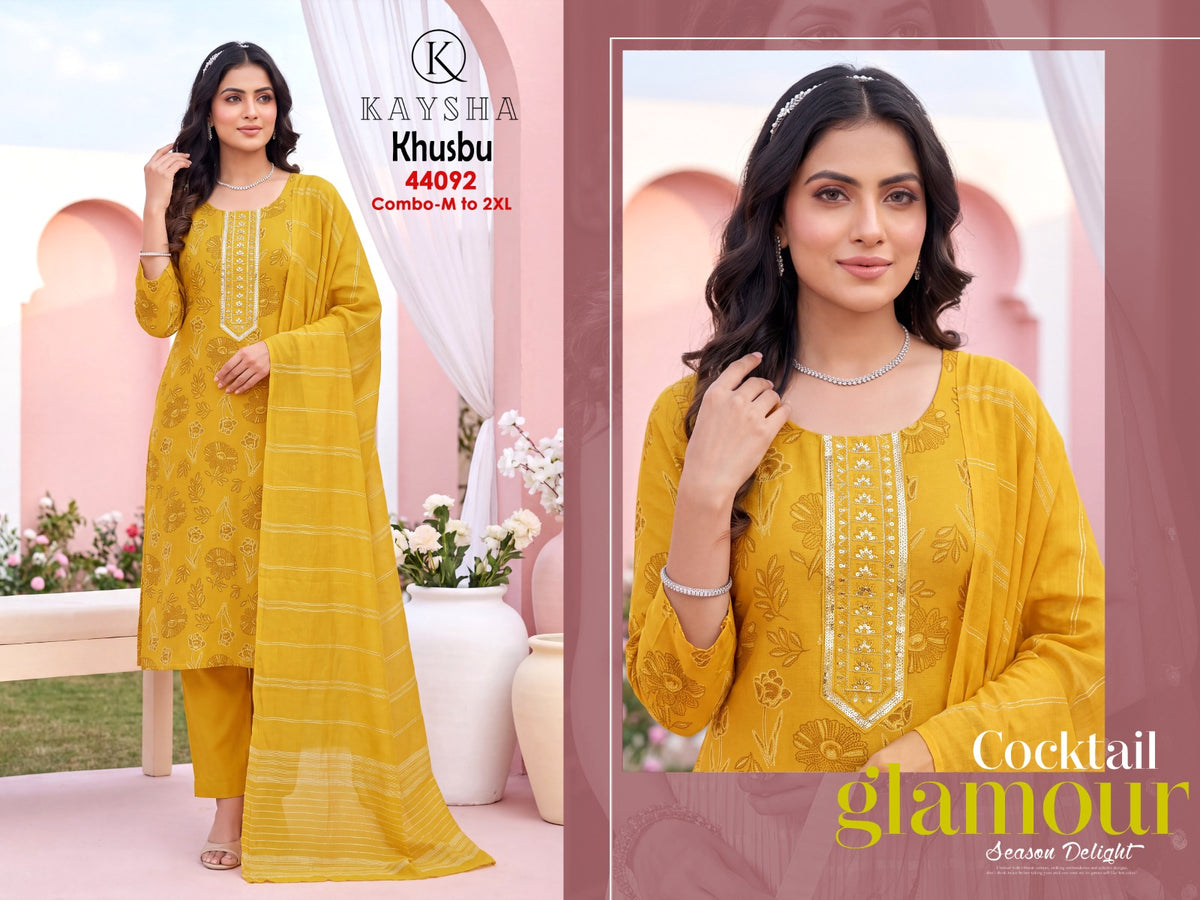Khusbu Kysa Vertican Readymade Pant Style Suits Exporter Ahmedabad