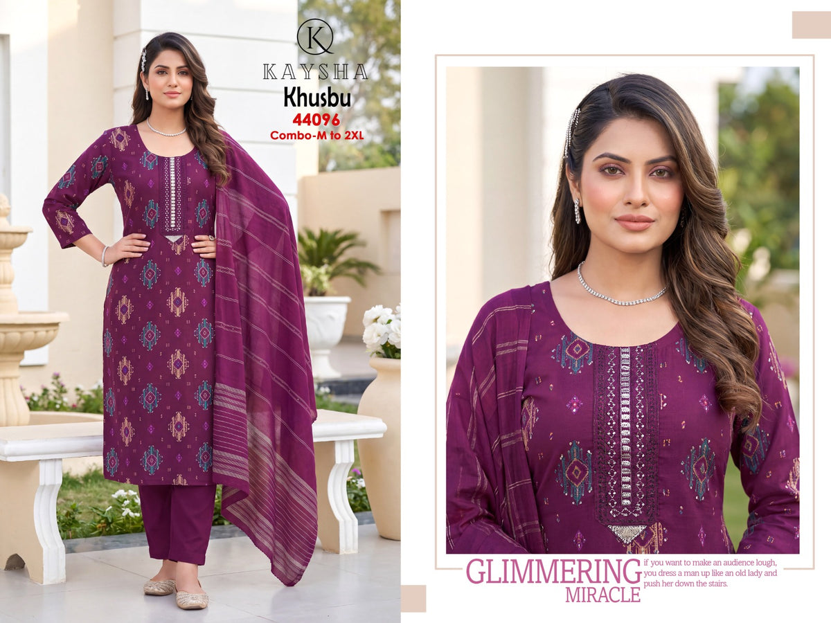 Khusbu Kysa Vertican Readymade Pant Style Suits Exporter Ahmedabad