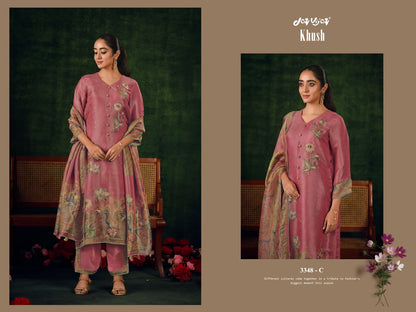 Khush 3348 Jay Vijay Bemberg Pant Style Suits Wholesaler Gujarat