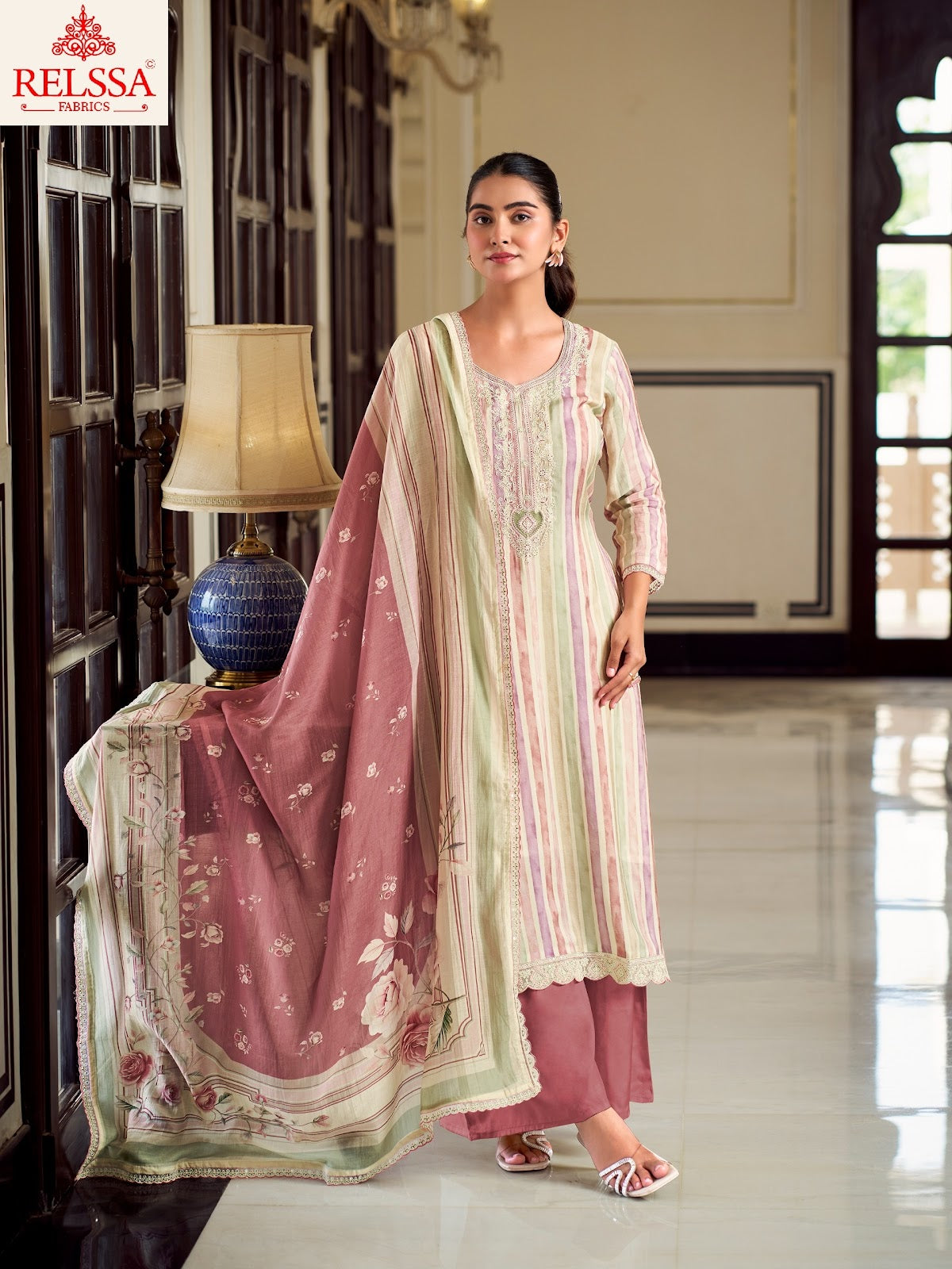 Khush 6 Relssa Fabrics Pure Maslin Plazzo Style Suits Supplier India