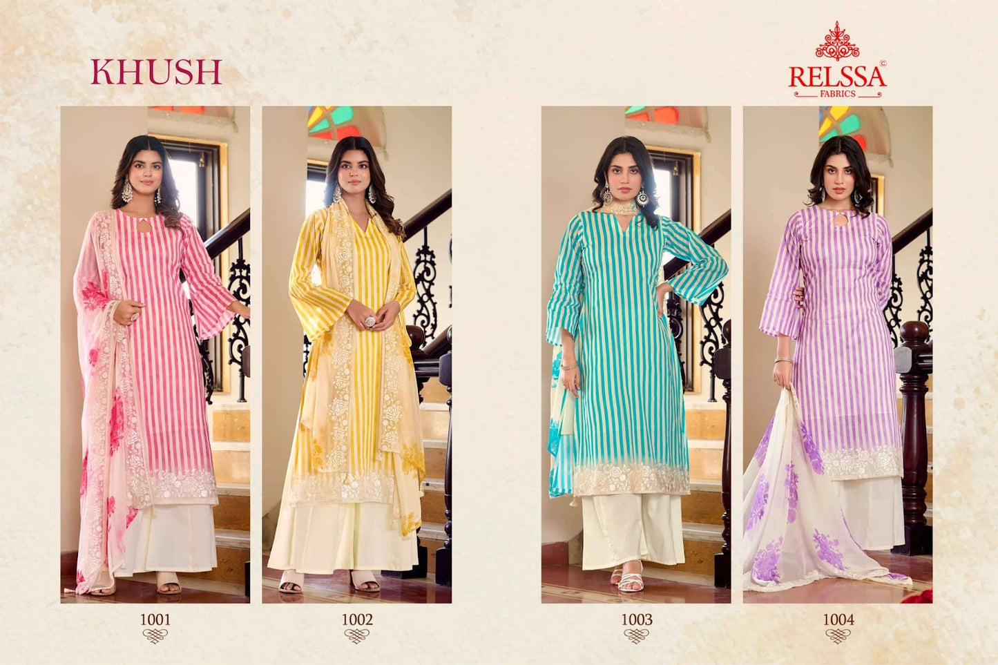 Khush Relssa Fabrics Cotton Plazzo Style Suits Wholesaler India