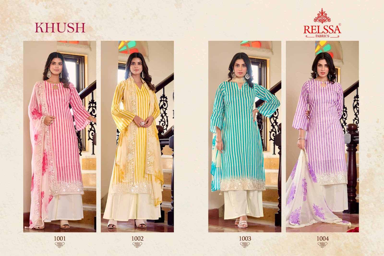 Khush Relssa Fabrics Cotton Plazzo Style Suits Wholesaler India