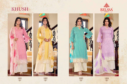 Khush Relssa Fabrics Cotton Plazzo Style Suits Wholesaler India