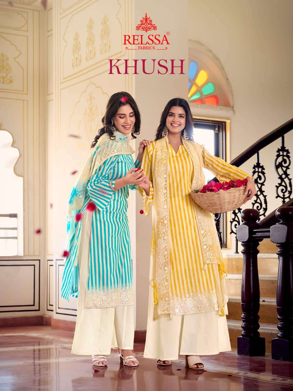 Khush Relssa Fabrics Cotton Plazzo Style Suits Wholesaler India