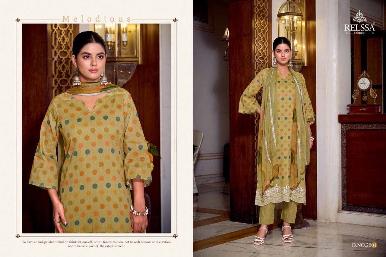 Khush Vol 2 Relssa Fabrics Pure Maslin Pant Style Suits Exporter India