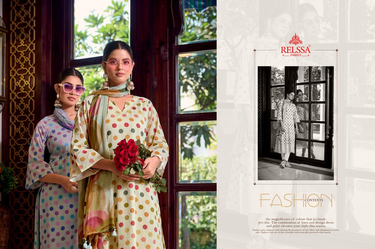 Khush Vol 2 Relssa Fabrics Pure Maslin Pant Style Suits Exporter India