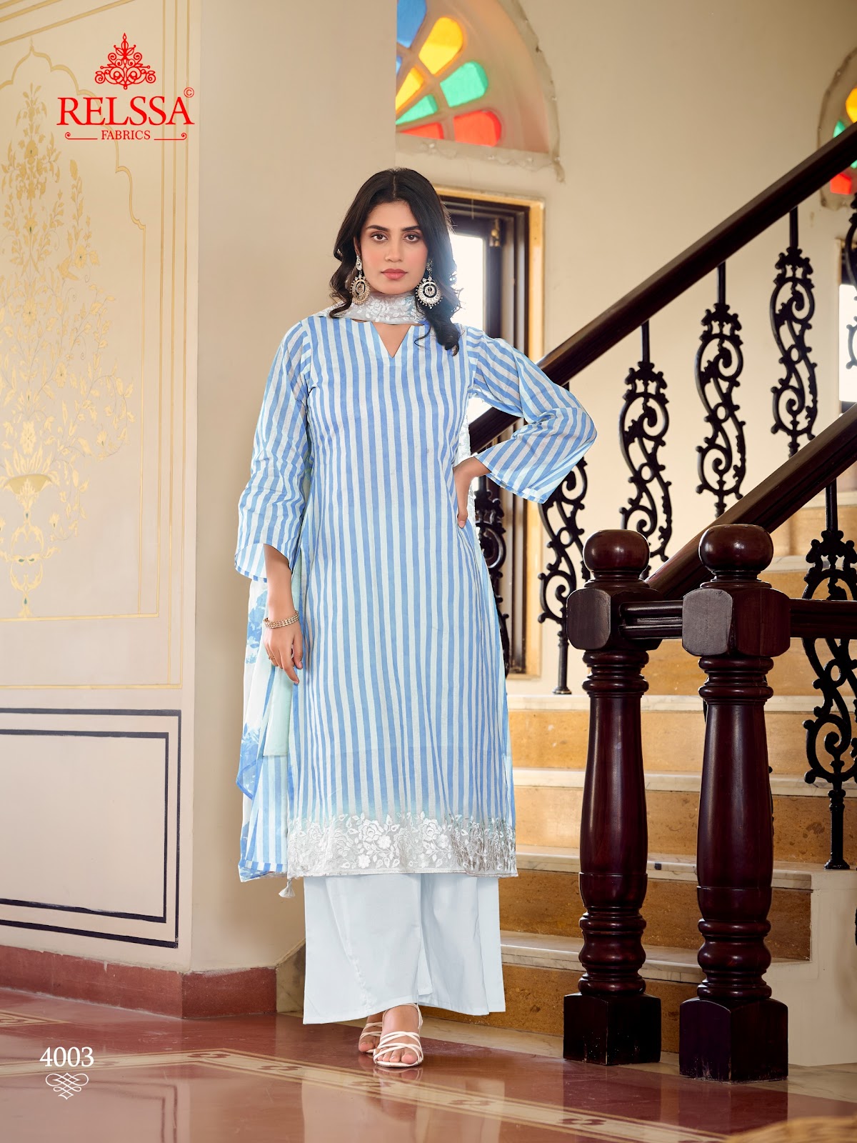 Khush Vol 4 Relssa Fabrics Giza Satin Plazzo Style Suits Exporter Ahmedabad