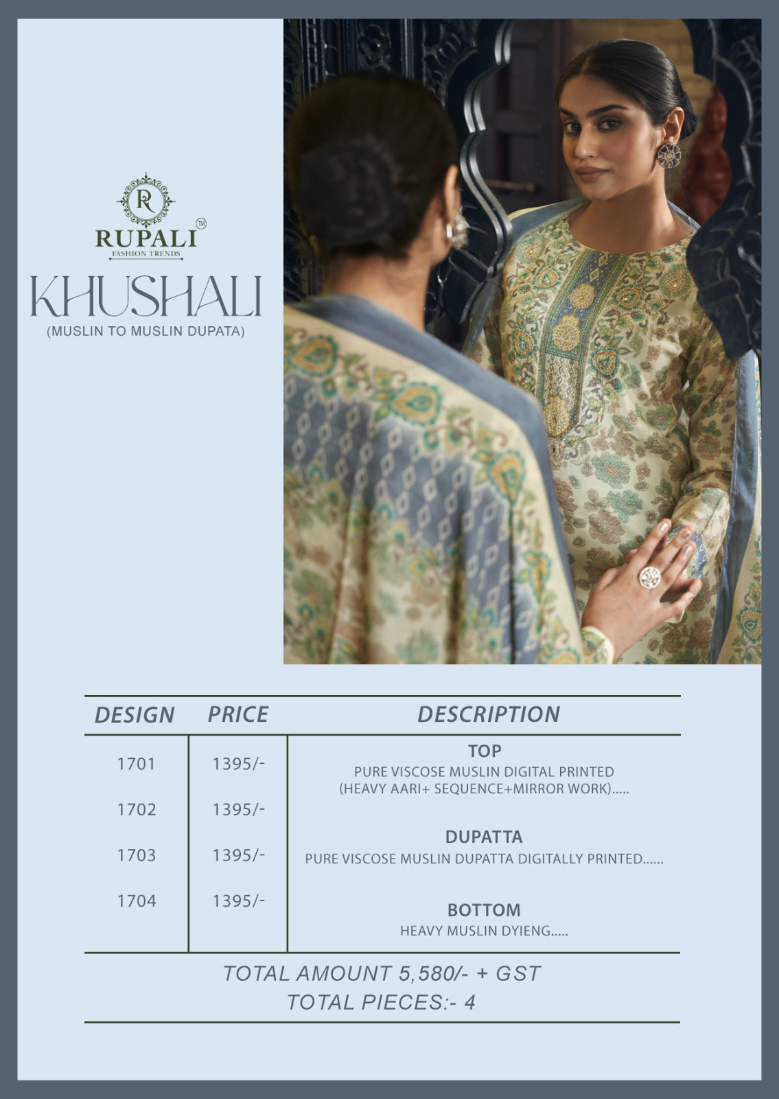 Khushali Rupali Pure Viscose Pant Style Suits Manufacturer