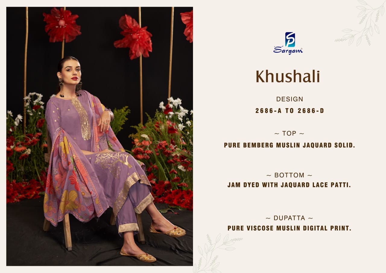 Khushali Sargam Prints Pure Bemberg Pant Style Suits Wholesale Price