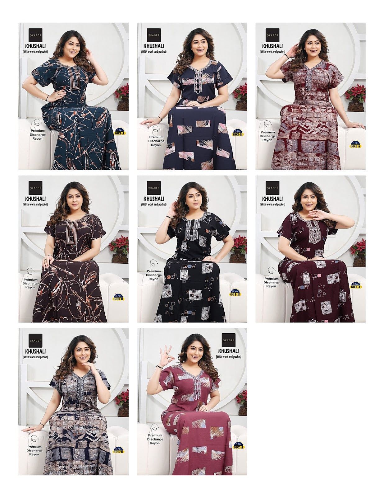 Khushali Skager Reyon Night Gowns Supplier