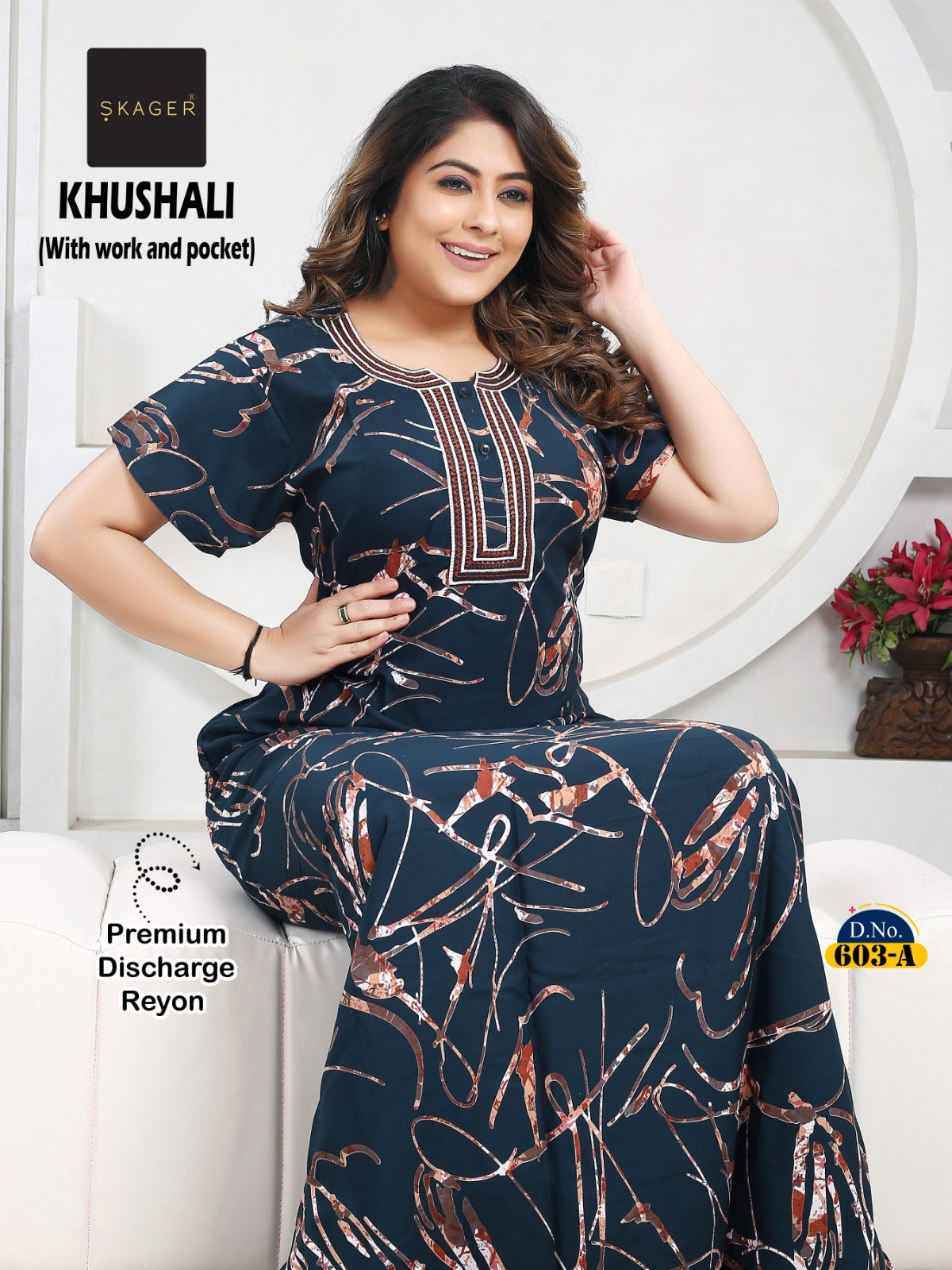 Khushali Skager Reyon Night Gowns Supplier