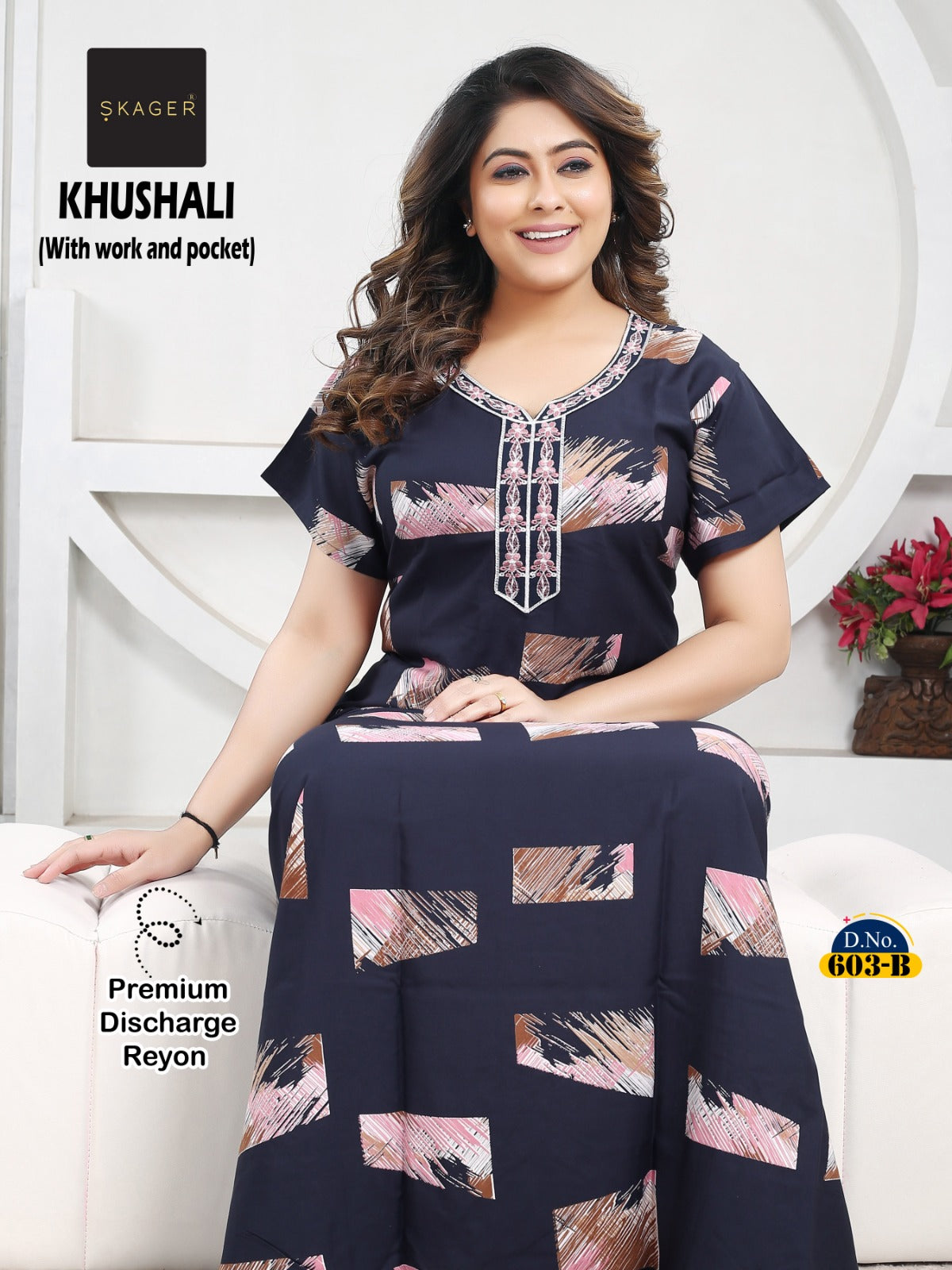 Khushali Skager Reyon Night Gowns Supplier