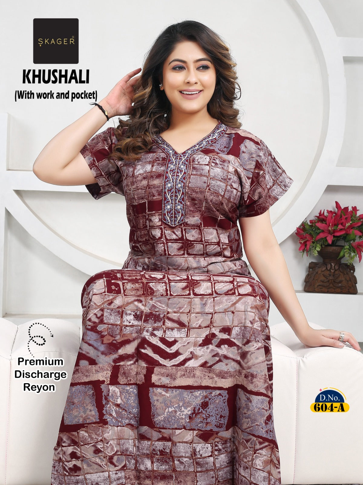 Khushali Skager Reyon Night Gowns Supplier