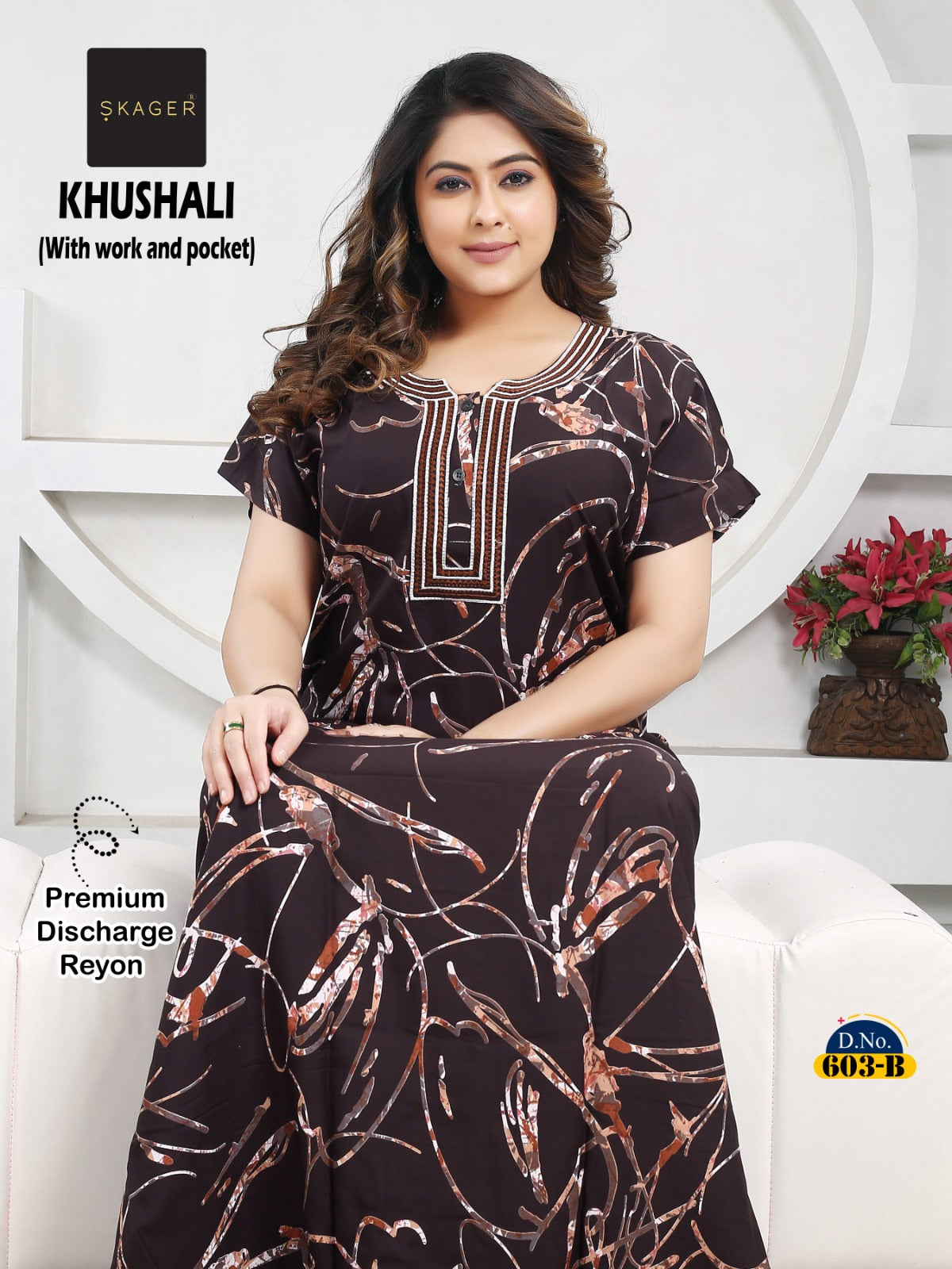 Khushali Skager Reyon Night Gowns Supplier