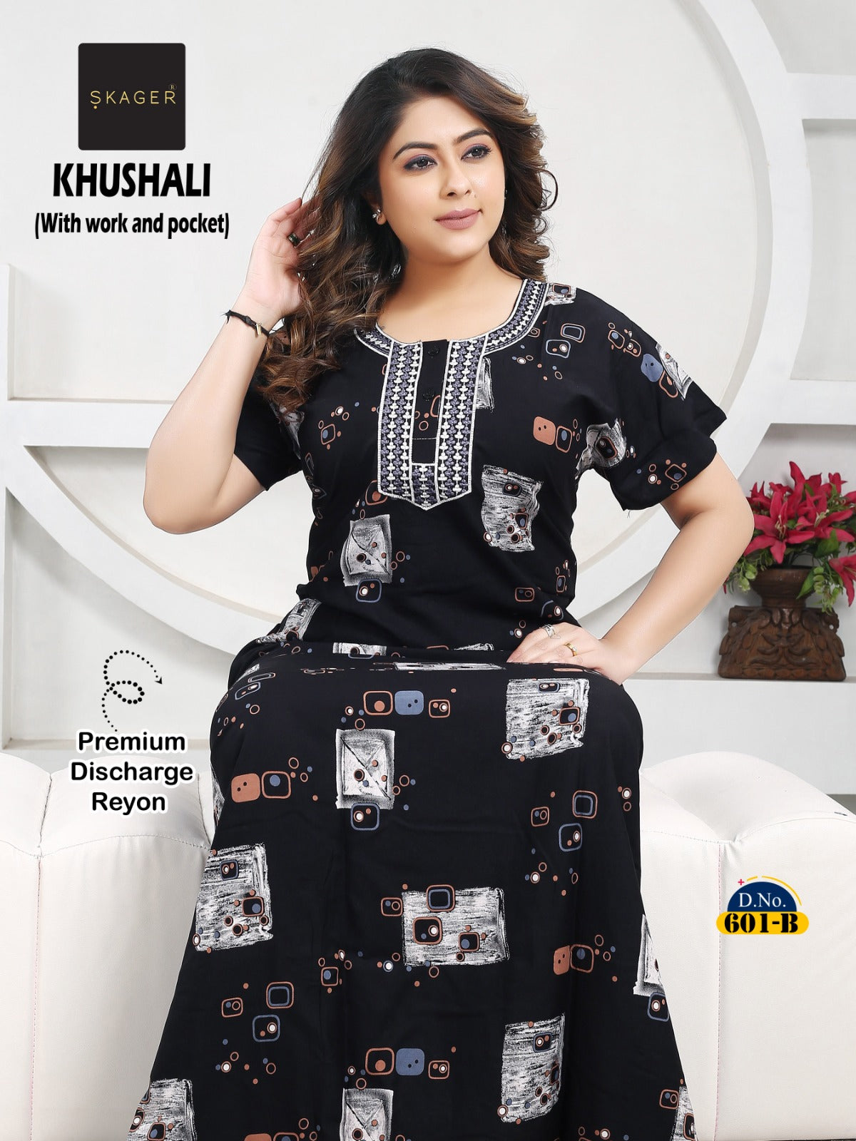 Khushali Skager Reyon Night Gowns Supplier