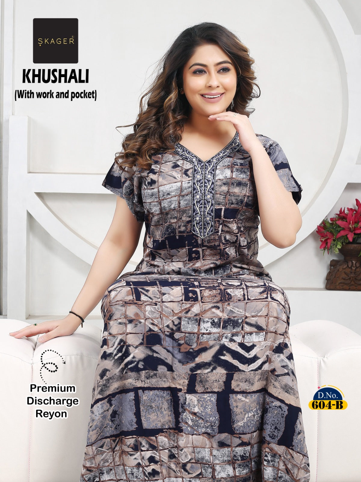 Khushali Skager Reyon Night Gowns Supplier