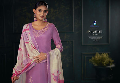 Khushali Vol 2 Sargam Prints Pure Bemberg Muslin Pant Style Suits Manufacturer India