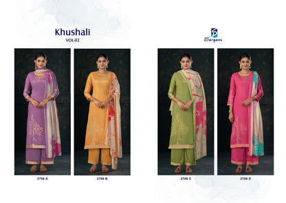 Khushali Vol 2 Sargam Prints Pure Bemberg Muslin Pant Style Suits Manufacturer India