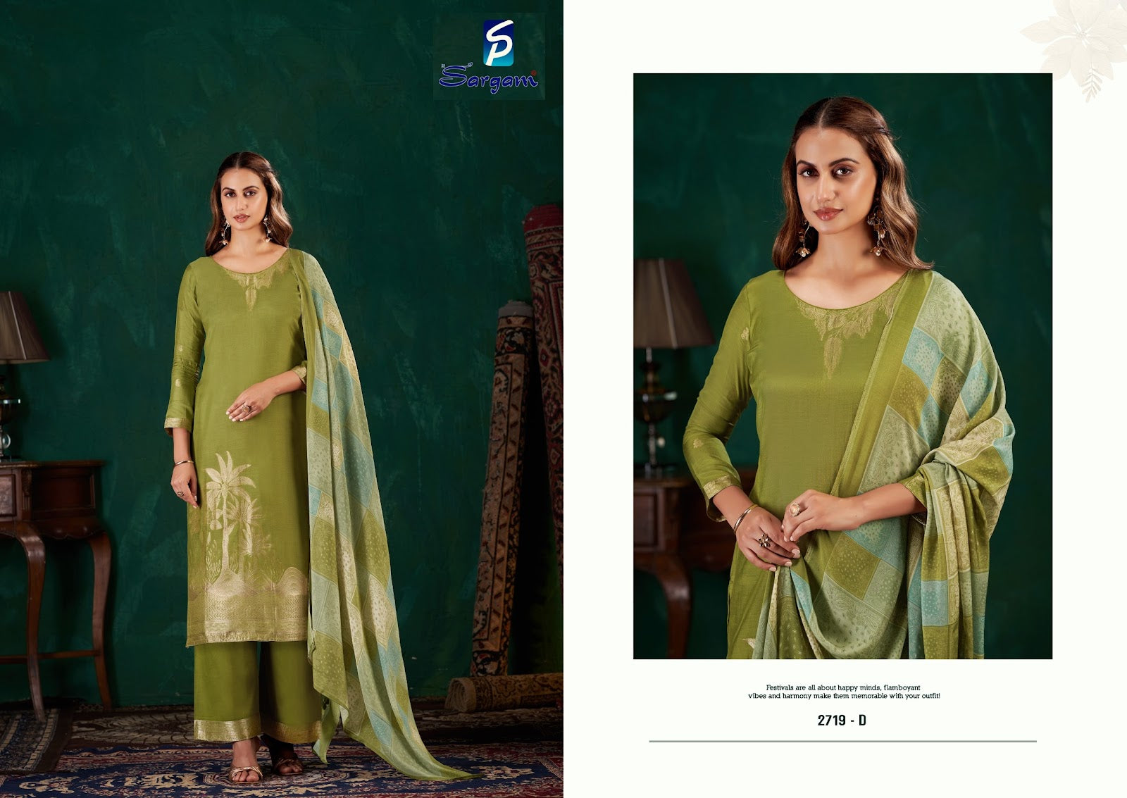 Khushali Vol 3 Sargam Prints Bemberg Muslin Pant Style Suits Supplier India