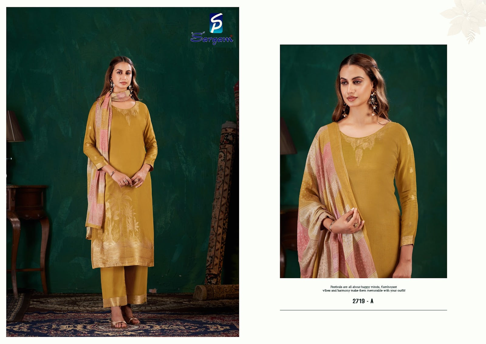 Khushali Vol 3 Sargam Prints Bemberg Muslin Pant Style Suits Supplier India