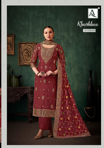 Khushboo Alok Weaving Pant Style Suits Exporter Ahmedabad