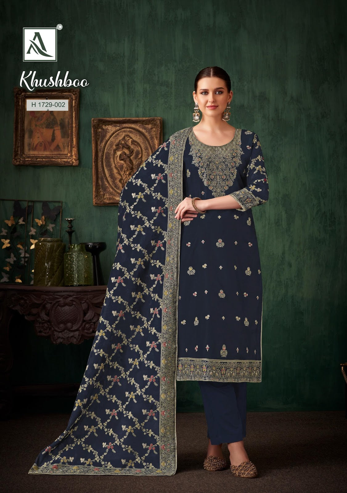 Khushboo Alok Weaving Pant Style Suits Exporter Ahmedabad